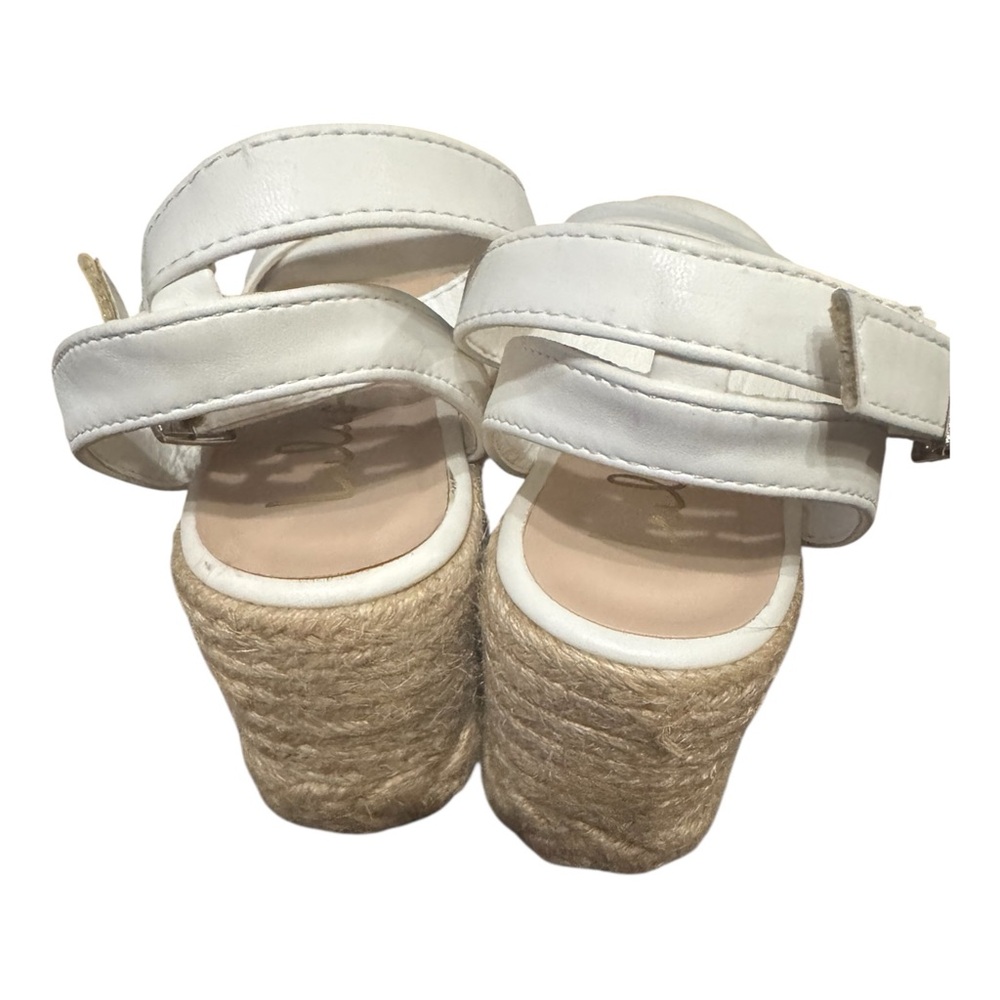 Lulus Cesilie White Espadrille Platform Wedge Sandals Size 7 - Picture 3 of 9